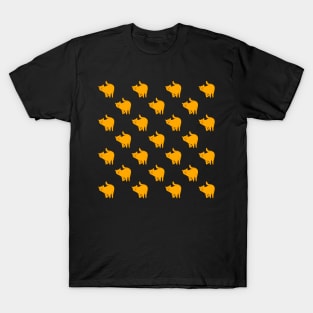 Cute Yellow Cat Pattern T-Shirt